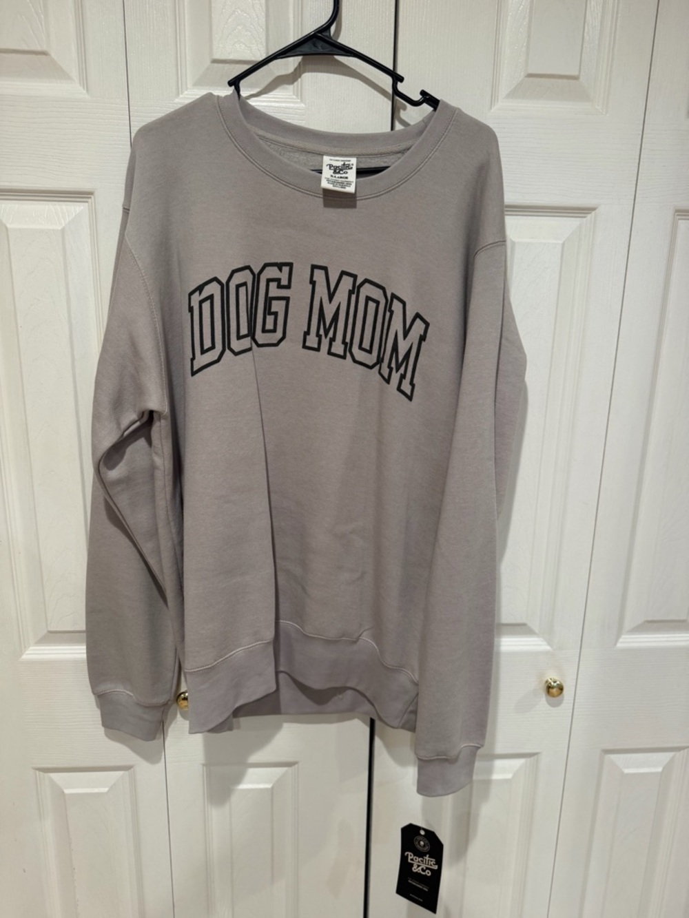 Dog Mom Crewneck Sweatshirt - Taupe by Treasure & Bond - Picture 4 of 6